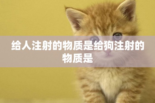 給人注射的物質是給狗注射的物質是