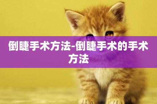 倒睫手術方法-倒睫手術的手術方法