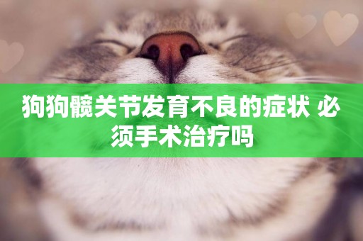 狗狗髖關節發育不良的癥狀 必須手術治療嗎
