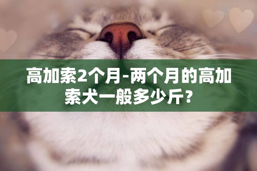 高加索2個月-兩個月的高加索犬一般多少斤？