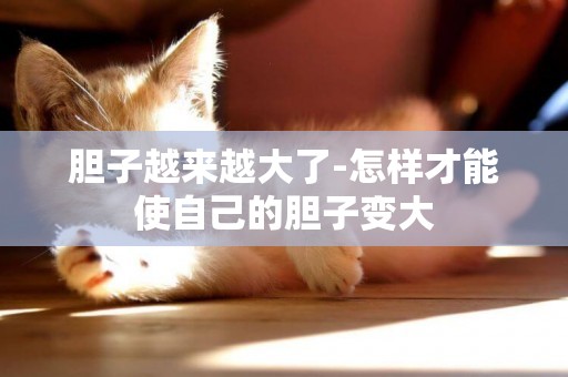 膽子越來越大了-怎樣才能使自己的膽子變大