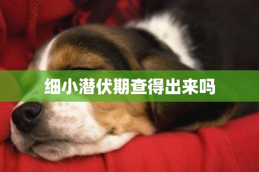 細小潛伏期查得出來嗎