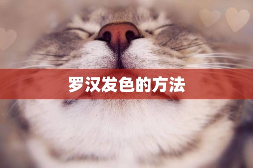 羅漢發色的方法