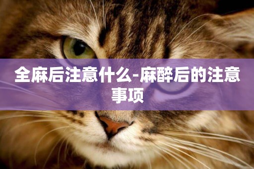 全麻后注意什么-麻醉后的注意事項