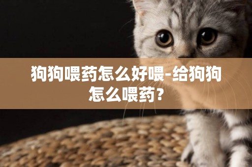 狗狗喂藥怎么好喂-給狗狗怎么喂藥？