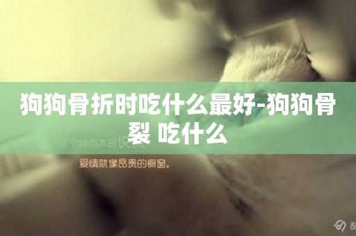 狗狗骨折時吃什么最好-狗狗骨裂 吃什么