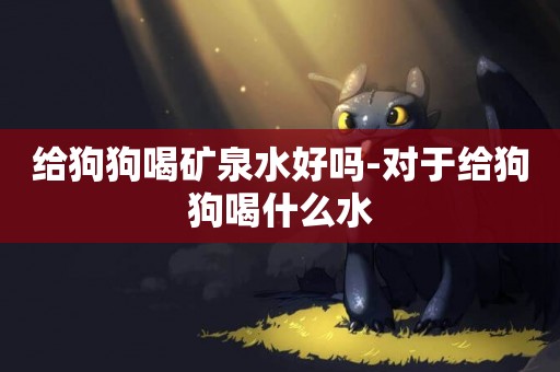 給狗狗喝礦泉水好嗎-對于給狗狗喝什么水