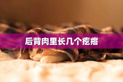后背肉里長幾個疙瘩