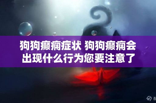 狗狗癲癇癥狀 狗狗癲癇會出現什么行為您要注意了