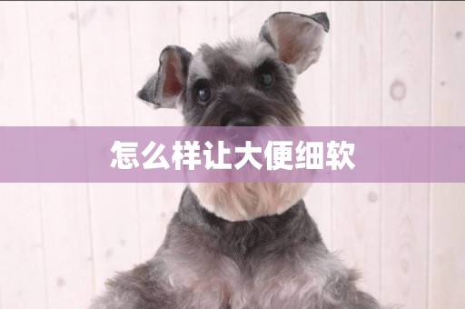 怎么樣讓大便細軟