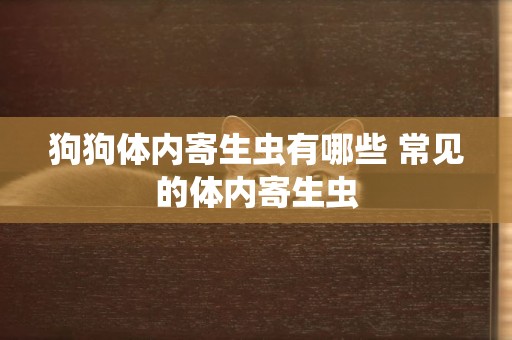 狗狗體內寄生蟲有哪些 常見的體內寄生蟲