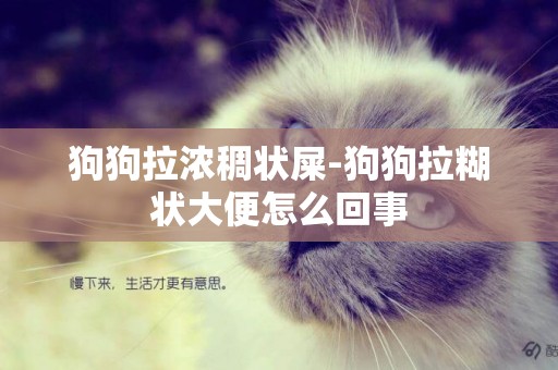狗狗拉濃稠狀屎-狗狗拉糊狀大便怎么回事
