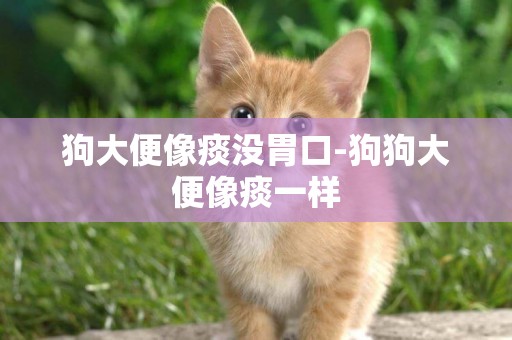 狗大便像痰沒胃口-狗狗大便像痰一樣