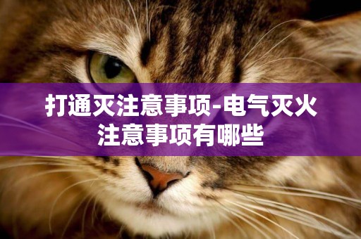 打通滅注意事項-電氣滅火注意事項有哪些