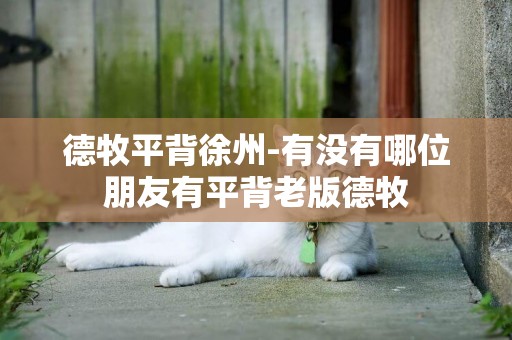 德牧平背徐州-有沒有哪位朋友有平背老版德牧