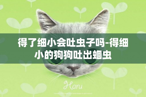 得了細小會吐蟲子嗎-得細小的狗狗吐出蛔蟲