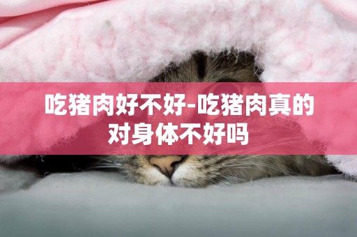 吃豬肉好不好-吃豬肉真的對身體不好嗎