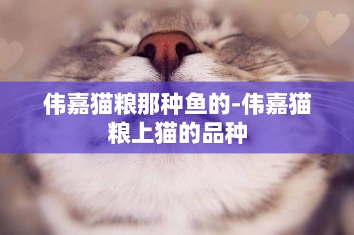 偉嘉貓糧那種魚的-偉嘉貓糧上貓的品種