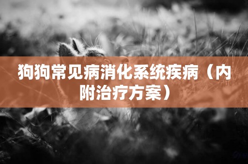 狗狗常見病消化系統疾病（內附治療方案）