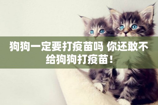 狗狗一定要打疫苗嗎 你還敢不給狗狗打疫苗！