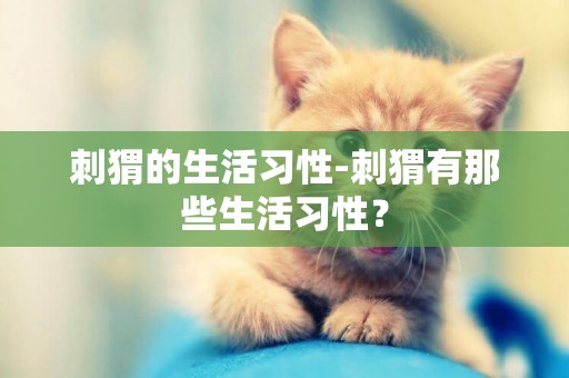 刺猬的生活習性-刺猬有那些生活習性？
