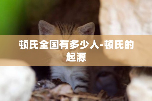 頓氏全國有多少人-頓氏的起源