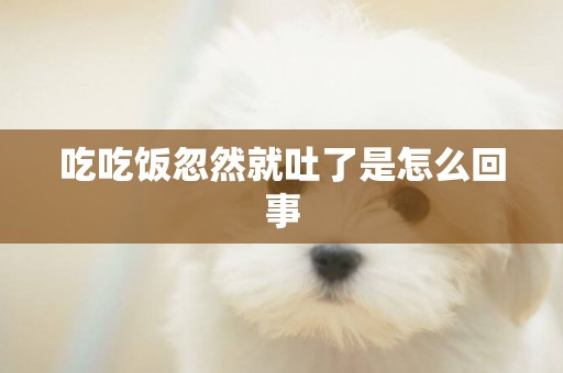 吃吃飯忽然就吐了是怎么回事