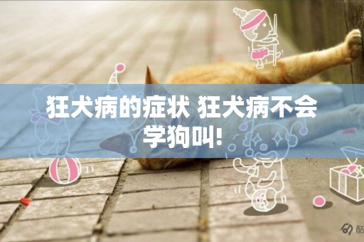 狂犬病的癥狀 狂犬病不會學狗叫!