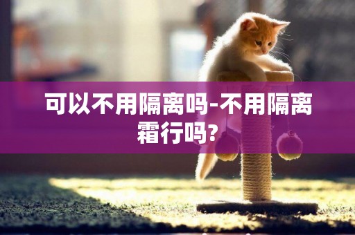可以不用隔離嗎-不用隔離霜行嗎?