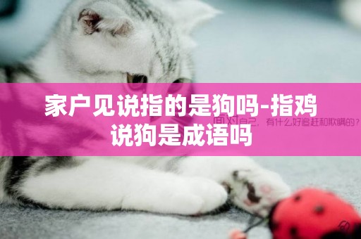 家戶見說指的是狗嗎-指雞說狗是成語嗎