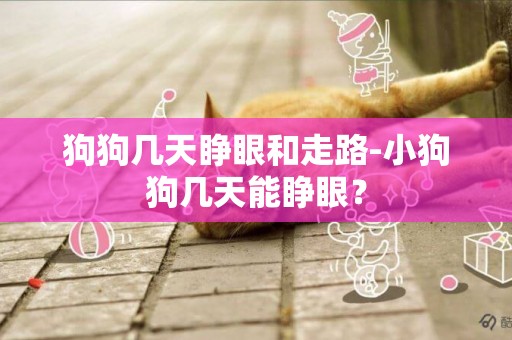 狗狗幾天睜眼和走路-小狗狗幾天能睜眼？