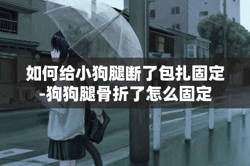 如何給小狗腿斷了包扎固定-狗狗腿骨折了怎么固定