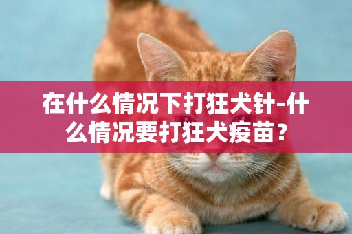 在什么情況下打狂犬針-什么情況要打狂犬疫苗？