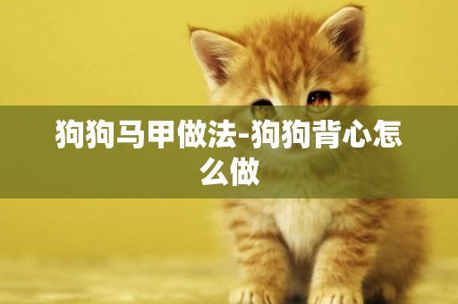 狗狗馬甲做法-狗狗背心怎么做