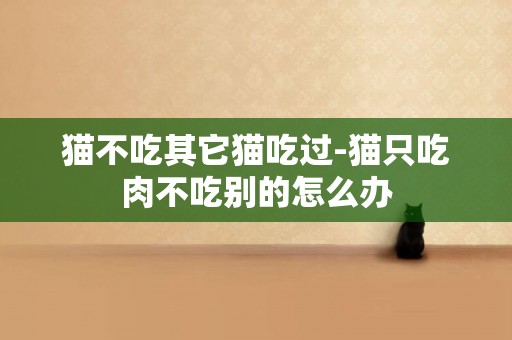 貓不吃其它貓吃過-貓只吃肉不吃別的怎么辦