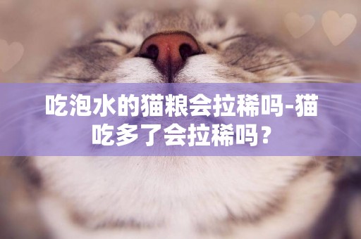 吃泡水的貓糧會拉稀嗎-貓吃多了會拉稀嗎？