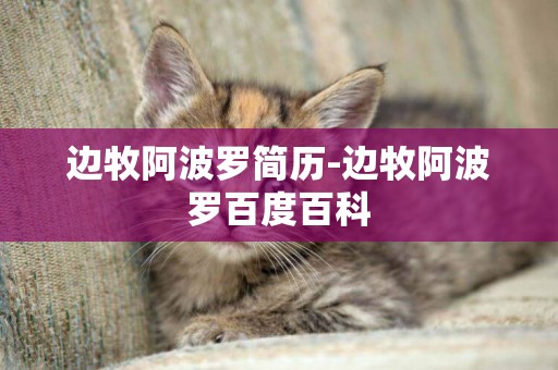 邊牧阿波羅簡歷-邊牧阿波羅百度百科