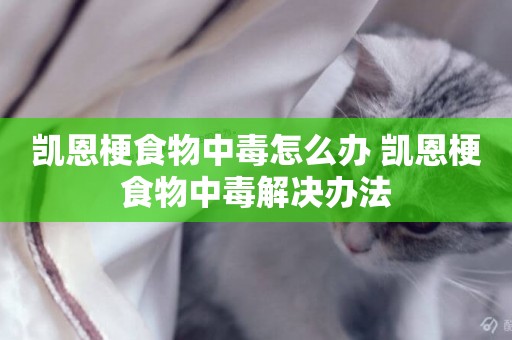 凱恩梗食物中毒怎么辦 凱恩梗食物中毒解決辦法