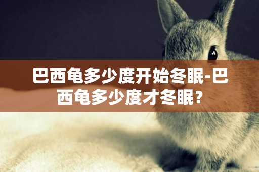 巴西龜多少度開始冬眠-巴西龜多少度才冬眠？