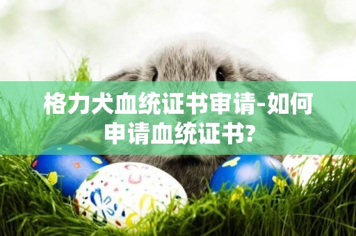 格力犬血統證書審請-如何申請血統證書?