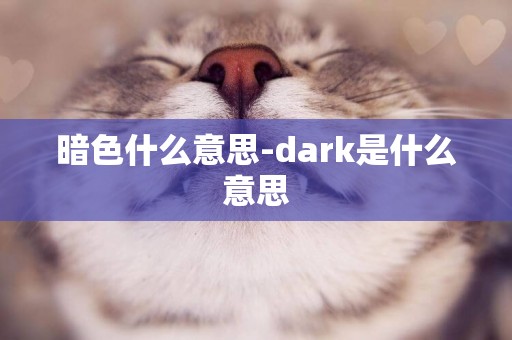 暗色什么意思-dark是什么意思