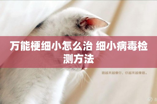 萬能梗細小怎么治 細小病毒檢測方法