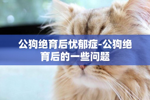 公狗絕育后憂郁癥-公狗絕育后的一些問題