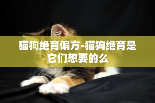 貓狗絕育偏方-貓狗絕育是它們想要的么