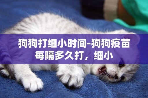 狗狗打細小時間-狗狗疫苗每隔多久打，細小
