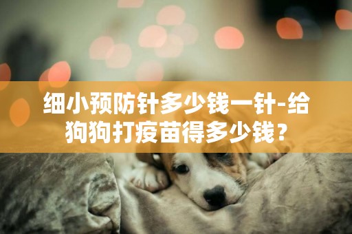細小預防針多少錢一針-給狗狗打疫苗得多少錢？
