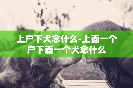 上戶下犬念什么-上面一個戶下面一個犬念什么
