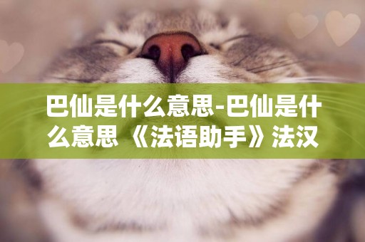 巴仙是什么意思-巴仙是什么意思 《法語助手》法漢