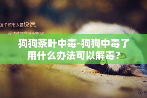 狗狗茶葉中毒-狗狗中毒了用什么辦法可以解毒？