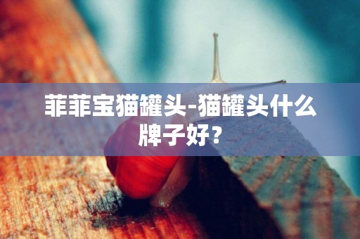 菲菲寶貓罐頭-貓罐頭什么牌子好？